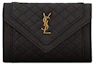 Buy 聖羅蘭Gaby小型絎縫小羊皮黑色信封錢包