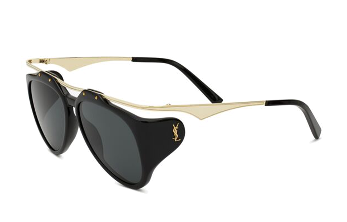 SAINT LAURENT Gold Aviator Sunglasses with Logo Unisex Couples Style. 791905Y99631017