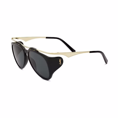 SAINT LAURENT Gold Aviator Sunglasses with Logo Unisex Couples Style. 791905Y99631017