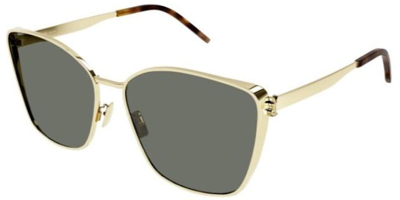 SAINT LAURENT Gold Irregular Metal Logo Sunglasses for Men SLM98 Buy SAINT LAURENT Gold Irregular Metal Logo Sunglasses for Men SLM98