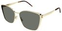 Buy SAINT LAURENT Gold Irregular Metal Logo Sunglasses for Men SLM98