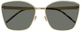 Lookbook SAINT LAURENT Gold Irregular Metal Logo Sunglasses for Men SLM98