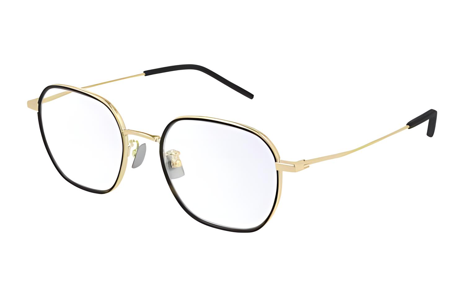 SAINT LAURENT Gold Metal Irregular Frame Optical Glasses Unisex Couples Style SL397F003