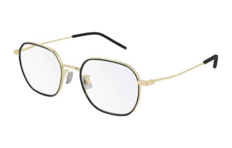 Order SAINT LAURENT Gold Metal Irregular Frame Optical Glasses Unisex Couples Style SL397F003