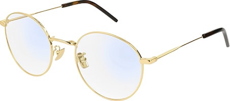 Saint Laurent Gold Oval Optical Glasses for Men - Trendy Alloy Frame Eyewear SL237F003 Saint Laurent Gold Oval Optical Glasses for Men - Trendy Alloy Frame Eyewear SL237F003