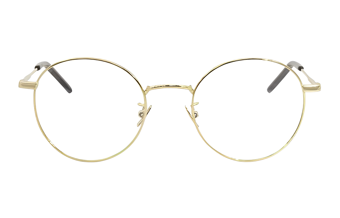 Lookbook Saint Laurent Gold Oval Optical Glasses for Men - Trendy Alloy Frame Eyewear SL237F003