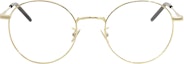 Lookbook Saint Laurent Gold Oval Optical Glasses for Men - Trendy Alloy Frame Eyewear SL237F003