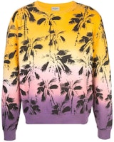 SAINT LAURENT Gradient Palm Tree Print Crewneck Sweatshirt Multicolor Men. 603302YBOY27269 SAINT LAURENT Gradient Palm Tree Print Crewneck Sweatshirt Multicolor Men. 603302YBOY27269
