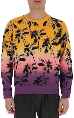 생로랑 그래디언트 야자수 프린트 크루넥 스웻셔츠 멀티컬러 남성. 603302YBOY27269 Shop 생로랑 그래디언트 야자수 프린트 크루넥 스웻셔츠 멀티컬러 남성. 603302YBOY27269