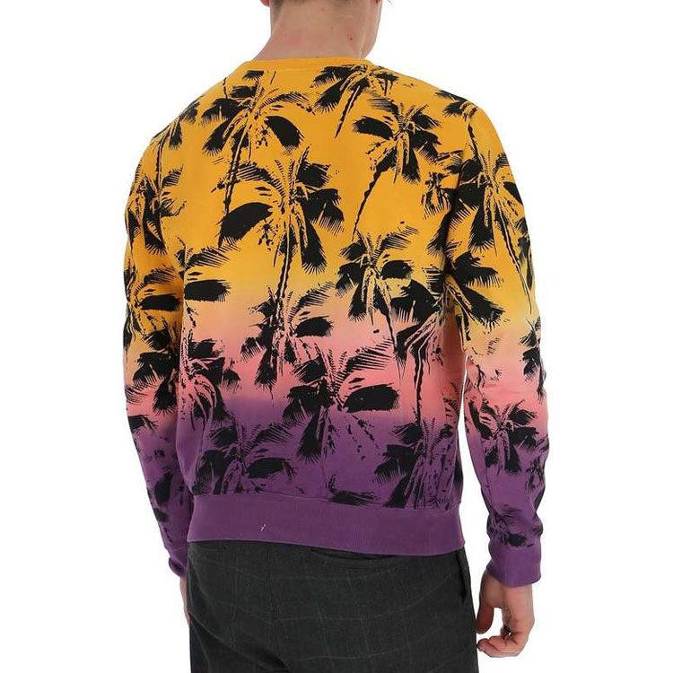 Purchase 생로랑 그래디언트 야자수 프린트 크루넥 스웻셔츠 멀티컬러 남성. 603302YBOY27269
