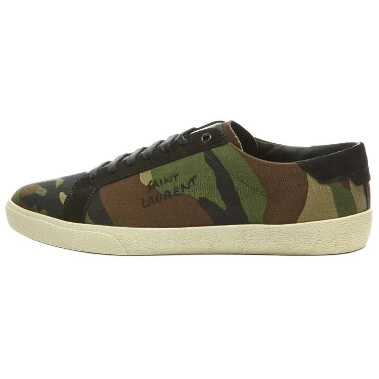 Saint Laurent Green Camouflage Canvas Low-Top Fashion Sneakers 6034041IR203166