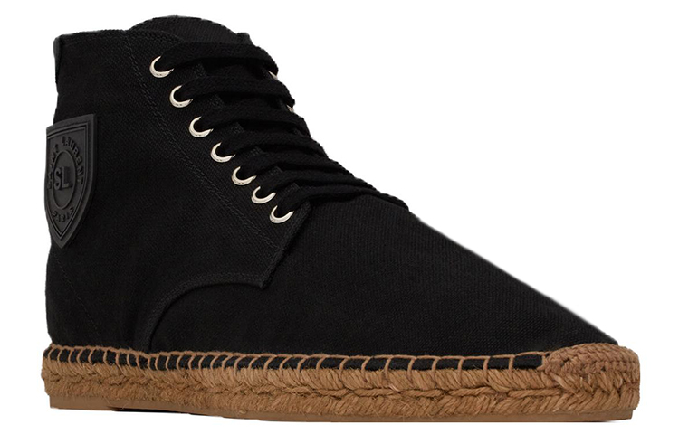 Order Saint Laurent Sepatu High-Top Canvas 'Hitam' 73767512N901000