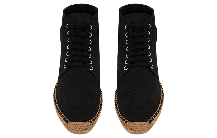 Lookbook Saint Laurent Sepatu High-Top Canvas 'Hitam' 73767512N901000