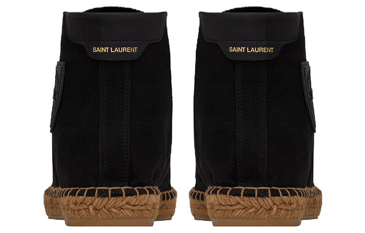 Shop Saint Laurent Sepatu High-Top Canvas 'Hitam' 73767512N901000