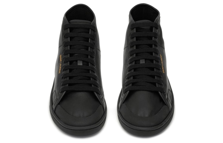 Lookbook サンローラン　レザーハイカットスニーカー (黒) 713564AAAWQ1000