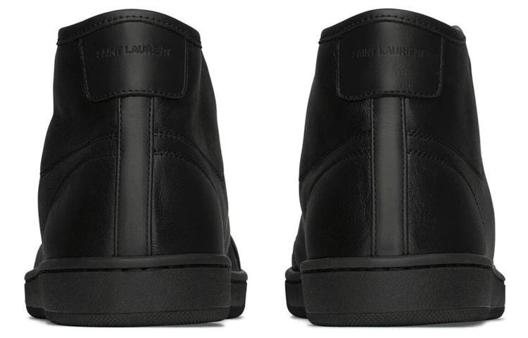 Shop サンローラン　レザーハイカットスニーカー (黒) 713564AAAWQ1000