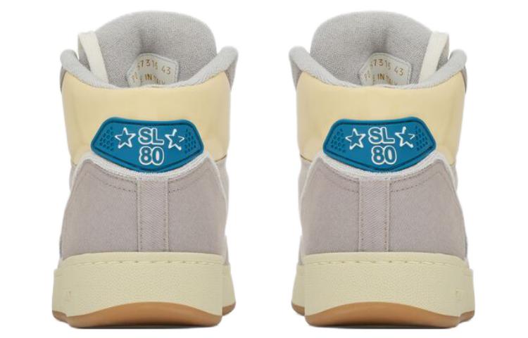 Shop 圣罗兰高帮运动鞋'灰色皮革' 757315AACLZ1677