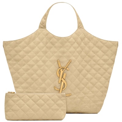 Saint Laurent Icare Maxi Shopping Bag Quilted Nubuck Suede Beige Order Saint Laurent Icare Maxi Shopping Bag Quilted Nubuck Suede Beige
