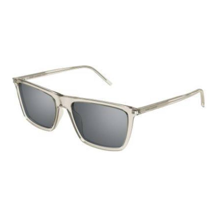 SAINT LAURENT Irregular Beige Acetate Sunglasses with Logo for Men SL668003 圖 2