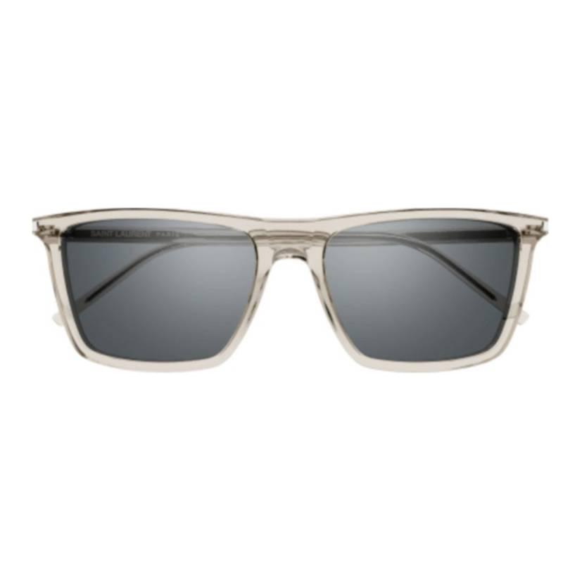 SAINT LAURENT Irregular Beige Acetate Sunglasses with Logo for Men SL668003 圖 3