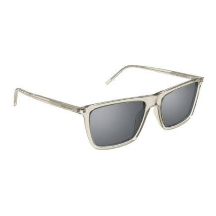 SAINT LAURENT Irregular Beige Acetate Sunglasses with Logo for Men SL668003 圖 4