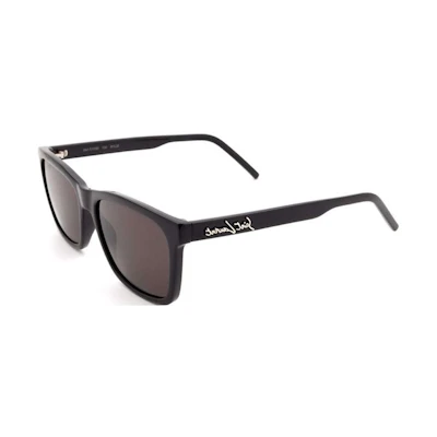 SAINT LAURENT Irregular Logo Black Acetate Sunglasses for Men. SL318