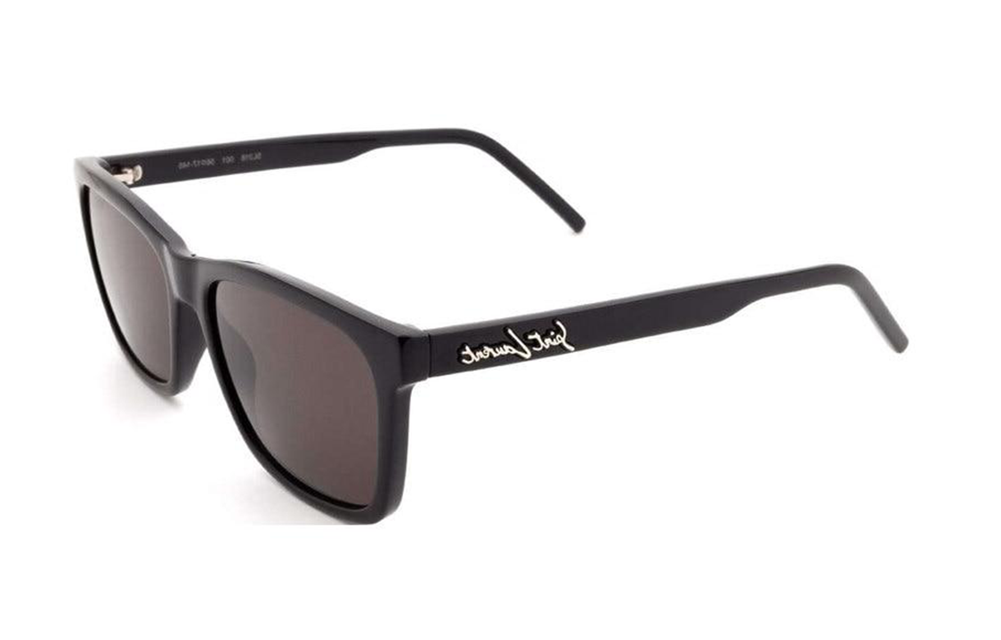 SAINT LAURENT Irregular Logo Black Acetate Sunglasses for Men. SL318 圖 2