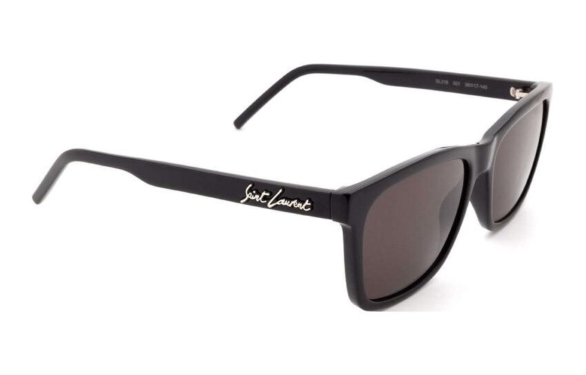 SAINT LAURENT Irregular Logo Black Acetate Sunglasses for Men. SL318 圖 3