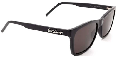 Lookbook SAINT LAURENT 男款不規則Logo黑色醋酸材質太陽眼鏡 SL318