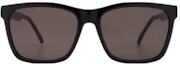Shop SAINT LAURENT Irregular Logo Black Acetate Sunglasses for Men. SL318