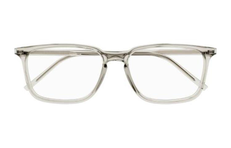 Lookbook Kacamata SAINT LAURENT Transparan Irregular dengan Logo untuk Pria. SL645F004