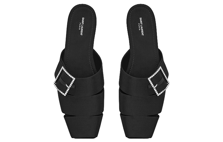 Shop 聖羅蘭 Jacques '黑色緞面鏤空' 7334281UUNN1000