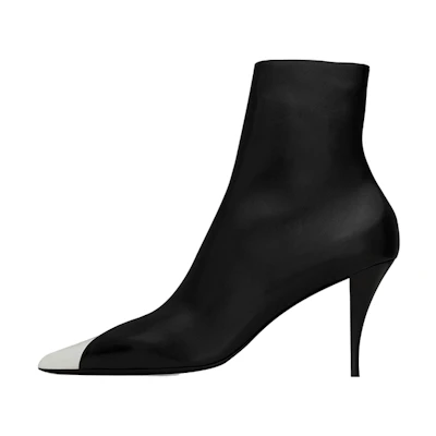 Saint Laurent Jam Lamb Skin Pointed Toe Zipper Boots 'Black'