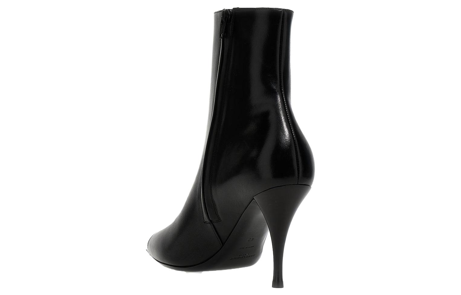 Saint Laurent Jam Lamb Skin Pointed Toe Zipper Boots 'Black' 圖 5