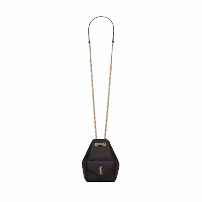 Saint Laurent Joe Mini Bucket Bag In Quilted Lambskin Leather Black