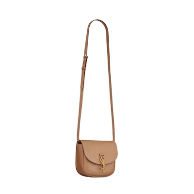 Saint Laurent Kaia Satchel Small In Smooth Vintage Leather Brown/Gold