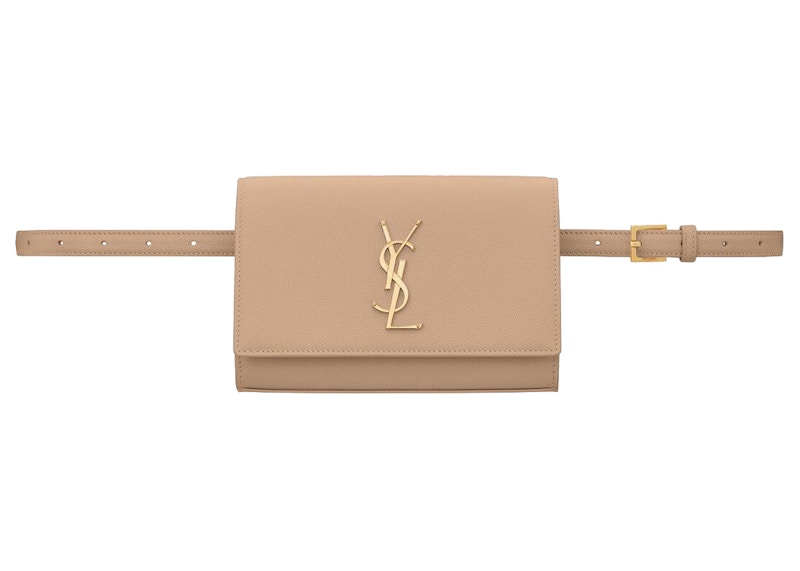 Saint Laurent Kate Belt Bag Grain De Poudre Dark Beige