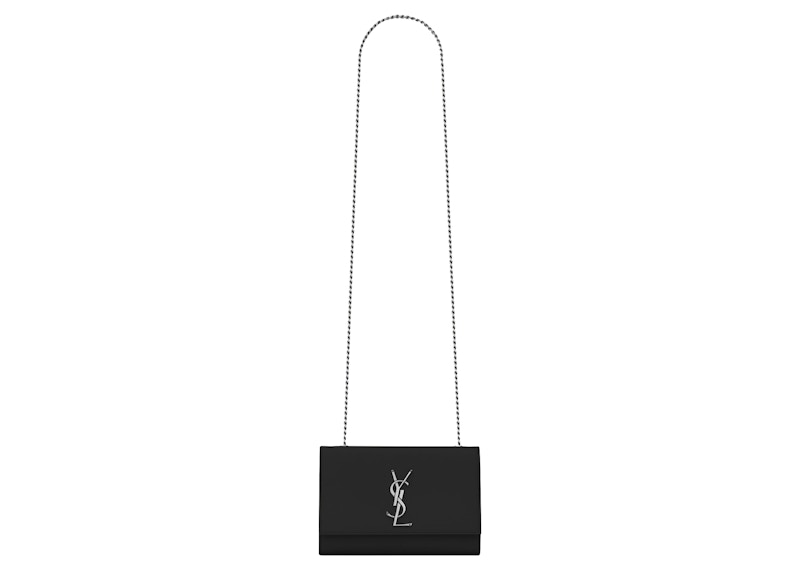 Saint Laurent Kate Chain Bag Small Grain De Poudre Embossed Black