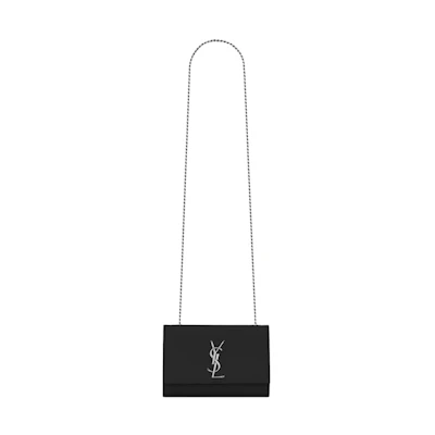 Saint Laurent Kate Chain Bag Small Grain De Poudre Embossed Black