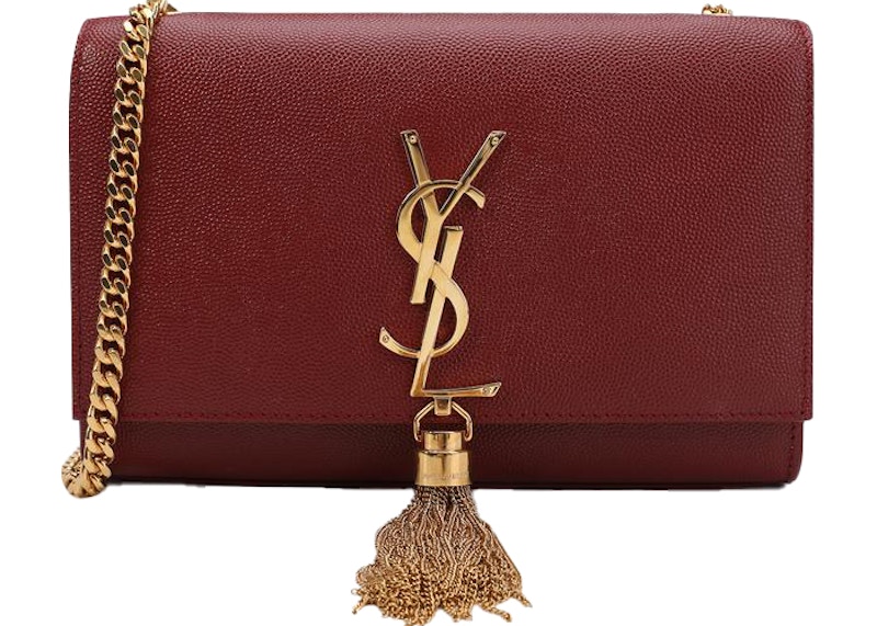 Saint Laurent Kate Chain Wallet With Tassle Rouge Legion