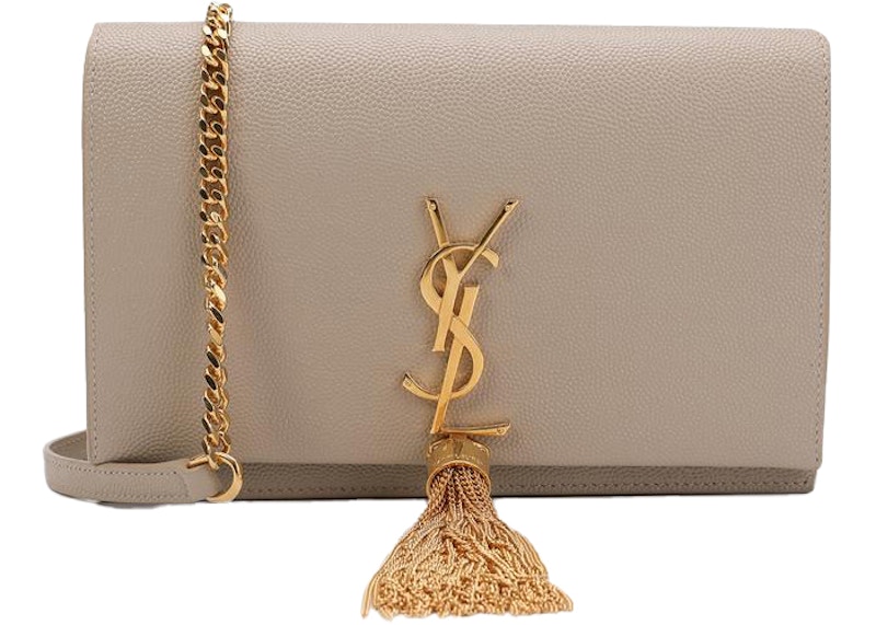 Saint Laurent Kate Chain Wallet With Tassle Sea Salt