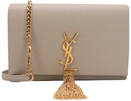 Saint Laurent Kate Chain Wallet With Tassle Sea Salt Saint Laurent Kate Chain Wallet With Tassle Sea Salt