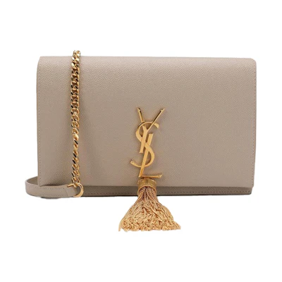 Saint Laurent Kate Chain Wallet With Tassle Sea Salt