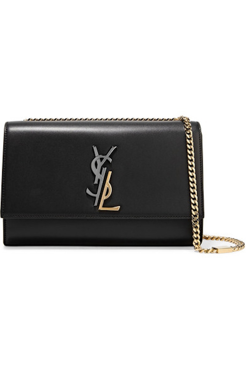 Saint Laurent Kate Gold/Silver YSL Medium Black