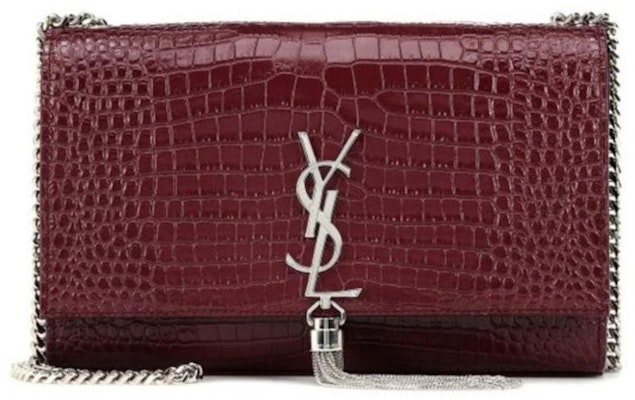 Saint Laurent Kate Monogram Shoulder Bag Crocodile Burgundy Buy Saint Laurent Kate Monogram Shoulder Bag Crocodile Burgundy
