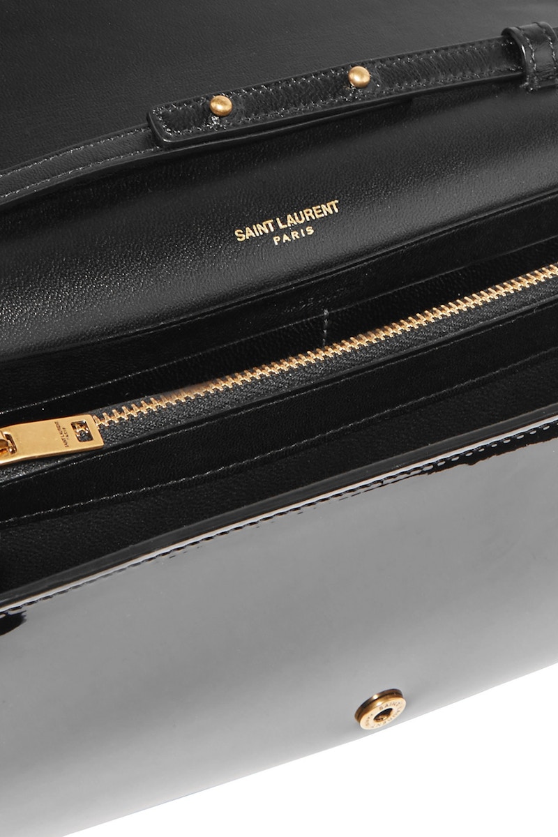 Lookbook "Saint Laurent Kate Cuero Negro Pequeño Brillante"