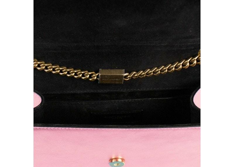 Lookbook Saint Laurent Kate Pequeño Rosa Metálico