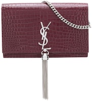 Saint Laurent Kate Tassel Crossbody Crocodile Embossed Burgundy Saint Laurent Kate Tassel Crossbody Crocodile Embossed Burgundy
