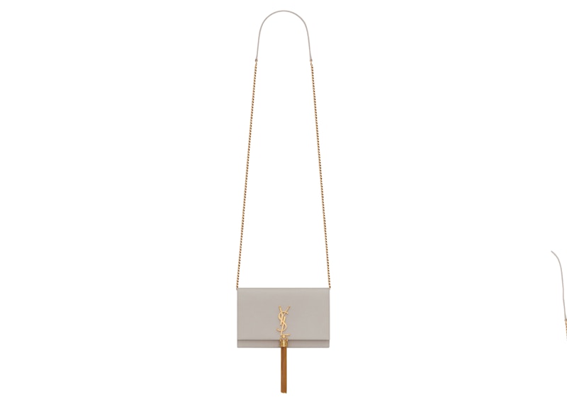 Saint Laurent Kate Tassel in Chain Bag White