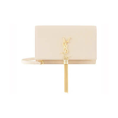 Saint Laurent Kate Tassel Smooth Leather Small Off-White